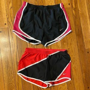 Nike women’s‎ red and black 2 pack Dri-FIT Tempo Running Shorts